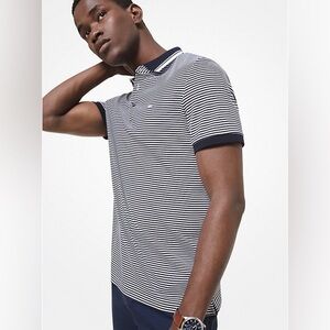 Michael Kors NWT men’s cotton polo striped navy short sleeve medium
